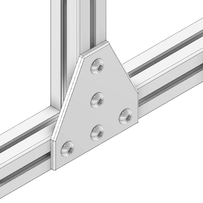 41-170-1 MODULAR SOLUTIONS ALUMINUM CONNECTING PLATE<br>135MM X 135MM FLAT TEE W/HARDWARE